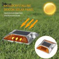 【Ready Stock Square Aluminum LED Flashing Blinking on and off Cat Rye Reflector Solar Road Stud with Anchor Doom