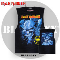 Blaxroxx เสื้อวง ลิขสิทธิ์แท้ Iron Maiden (SL-IRM007) เสื้อยืดคอกลมแขนกุด ผ้า Cotton100