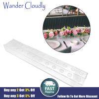 Wander Cloudly Hydroponics ที่วางของแจกันดอกไม้ต่ำแจกันทรงสี่เหลี่ยมผืนผ้าการจัดดอกไม้ดอกไม้อะคริลิกสำหรับงานเลี้ยงงานแต่งงานชั้นวางของในสำนักงาน