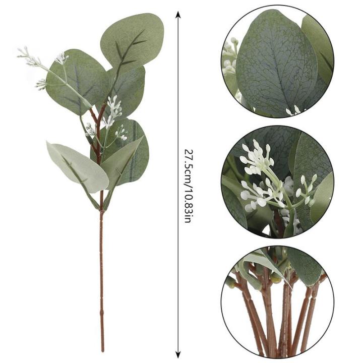 ช่อยูคาลิปตัสเทียมยูคาลิปตัสปลอมช่อต้นไม้ปลอมสำหรับห้องนั่งเล่น