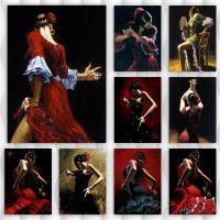 Hanxuelioo Fabian Perez Flamenco Dancer Modern Art ภาพวาดสีน้ำมัน-ผ้าใบ Wall Art โปสเตอร์สำหรับตกแต่งบ้าน,ใหม่