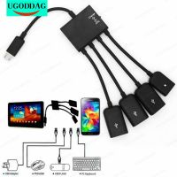 New High Quality 4 Port Micro USB to USB for Android Tablet Computer PC Power Charging OTG Hub Cable Connector Spliter USB Hubs