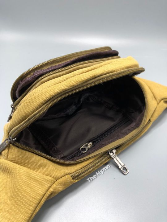 โปรโมชั่น-กระเป๋าสุภาพบุรุษ-คาดเอว-ทำจากผ้ากระสอบ-สีพื้น-อย่างดี-ทรงนอน-มีให้เลือกสรร-ขนาดใหญ่-ใส่ของได้เยอะ
