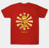 CNY Chineses Dragon ปีใหม่สีแดง,ตัวการ์ตูน Garfield เสื้อยืดคอกลมผ้าฝ้ายกราฟิกแมวสำหรับผู้ชาย/เสื้อ Gils เด็กชาย Distro Age 1 2 3 4 5 6 7 8 9ปี/เสื้อผ้าแม่เด็ก