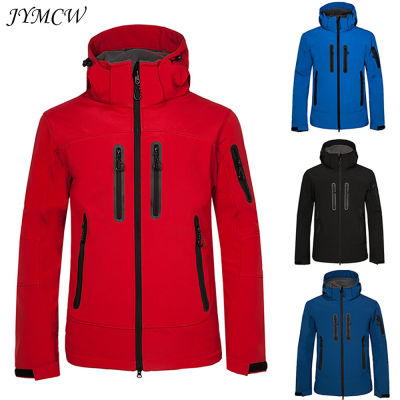 New soft shell jacket mens waterproof fleece warm outdoor hooded hiking jacket ski hiking camping hoodie clothing