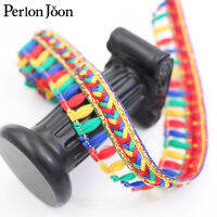 10 yards 25mm tassel hollow bohemian style ethnic woven lace clothing shoe home webbing decoration lace skirt robe trim ZD0328