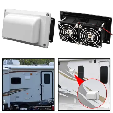 12V Caravan Motorhome Trailer Side Air Vent Fan RV Exhaust Fans (White)