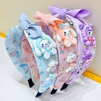 Sanrio Hair Band Anime Kawaii Cinnamoroll Kuromi Cute Childrens Headband Cartoon Wash Face Band Hair Accessories Kids Gifts