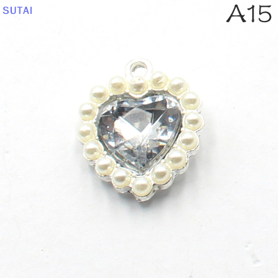 💖【Lowest price】SUTAI จี้มุกรูปหัวใจผสมสีเงินขนาด21x18มม. แบบ DIY สำหรับเสื้อผ้างานแต่งงานอุปกรณ์ตกแต่งที่สวยงาม