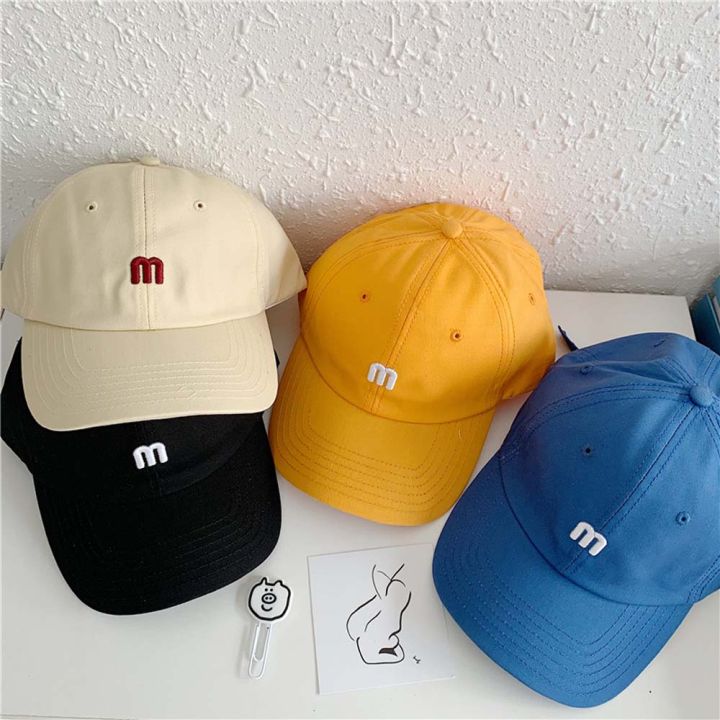 mmt-เกาหลี-ป่า-m-letter-อินเทรนด์-ชาย-ผู้หญิง-หมวกกันแดด-หมวกเบสบอล-เย็บปักถักร้อย-หมวกกีฬา