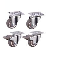 4pcs Furniture Casters Wheels Soft Rubber Swivel Caster Silver Roller Wheel For Platform Trolley Chair Household Accessori Furniture Protectors Replac