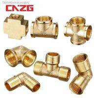 ◊♟♦ 4 Ways Brass Pipe fittings Equal Female Connector 1/8 1/4 3/8 BSP Female Thread For Grease System hydraulic system