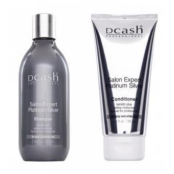 แพ็คคู๋ Dcash Salon Expert Platinum Silver Shampoo 250 ml. ขายคู่ Salon Expert Platinum Silver Conditioner 150 ml. แชมพู และครีมนวดผม เพิ่มประกายสีผมบรอนด์เงิน หรือเทา