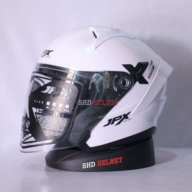 Helm JPX Nova X Solid White Pearl Half Face JPX Viral Terbaru Not NFJ Kairoz Lazada Indonesia