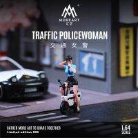 More Art 1:64 3D Resin Doll Hand Do Mini Traffic Policewoman Simulation Model Small Scene Accessories