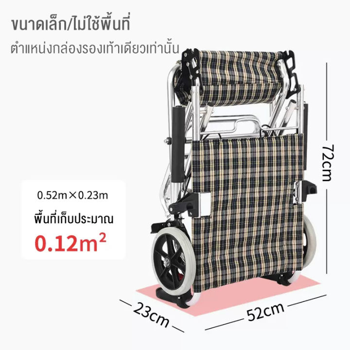 รถเข็น-เก้าอี้รถเข็นพับได้-เบรคมือ-พับเก็บได้-สะดวกมาก-รถเข็น-wheelchair