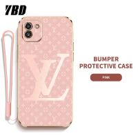 YBD LV ซิลิกาเคสโทรศัพท์เจลที่มีสายคล้องสำหรับ Samsung Galaxy A03 A04 A04E F14 5G A05 A05S เคสบางพิเศษพร้อมเลนส์ป้องกัน