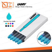 LAMY หมึกหลอดลามี่ T10 สีฟ้าเทอร์ควอยซ์ สำหรับปากกาหมึกซึม แพ็ค 5 ชิ้น ของแท้ 100 % - LAMY T10 Turquoise (blue-green) Ink Cartridge Refill for Fountain Pen ラミー インク カートリッジ（5本入）LT10TQ ターコイズ [ปากกาสลักชื่อ ของขวัญ Pen&amp;Gift Premium]