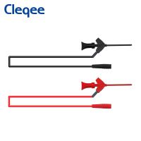 Cleqee P1511b 2ชิ้น Smd Ic คลิปตะขอทดสอบชุดหัวทดสอบสปริงภายใน26awg สายซิลิโคน2มม. สำหรับมัลติมิเตอร์20V/5a