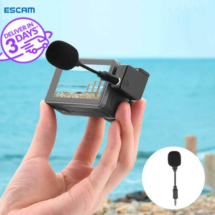 【Ready Stock】ESCAM Microphone For Vlogging Action Camera 3.5mm Mic Mini