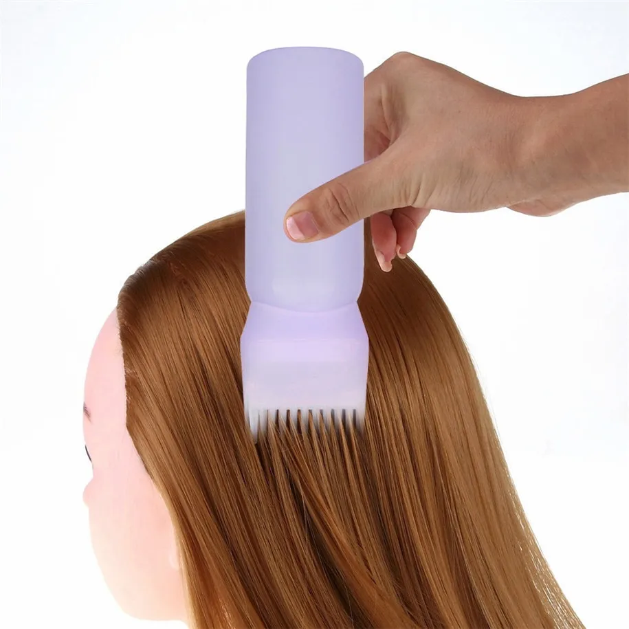 myyeah 170ml Plastic Hair Dye Shampoo Bottle Applicator with Graduated  Brush Dispensing Kit Salon Hair Coloring Dyeing Styling Tools-Purple |  Lazada Singapore