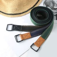 【YF】 Men Canvas Waist Street Color Buckle Jeans Waistband Punk Belts