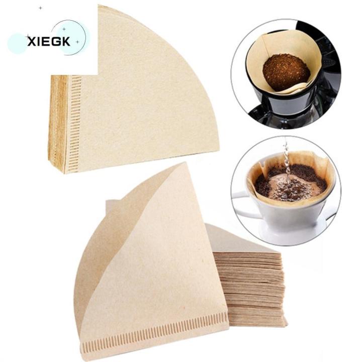 xiegk-100pcs-1-4-ถ้วย-ขนาด-02-กระดาษกรองกาแฟ-กรวยกรอง-ที่กรองชา-เครื่องมือดริป