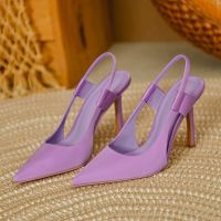 ✲♧✢ Pmwrun 2022 Summer New Brand Women Slingback Sandals Pointed Toe Slip On Thin High Heel Ladies Elegant Pumps Shoes