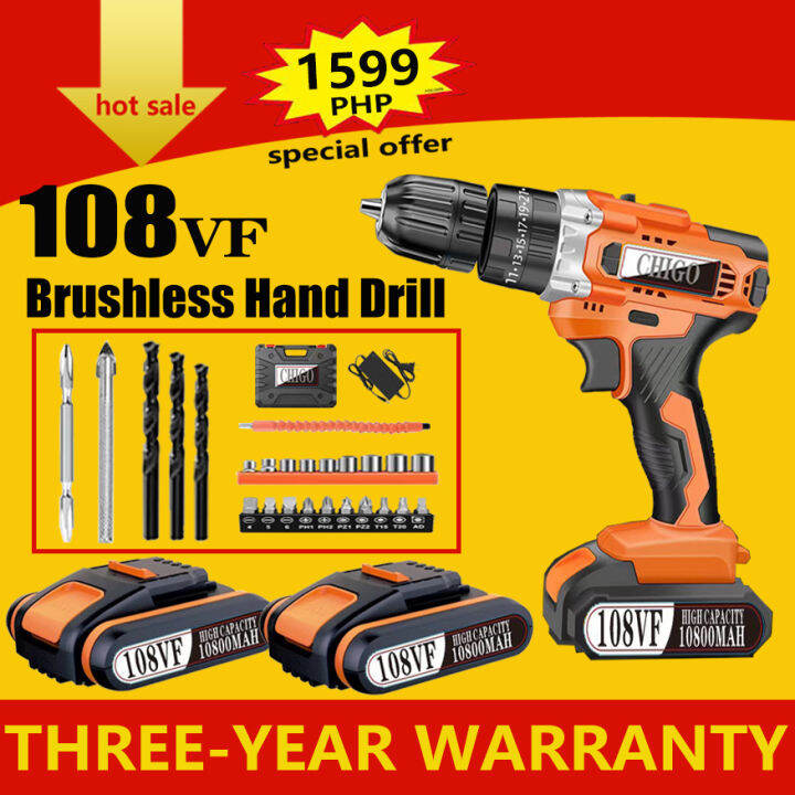 108VF Cordless Drill Two Speed Electric Screwdriver Impact Drill Impact