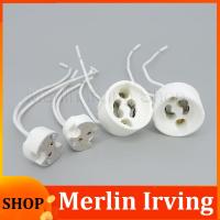 Merlin Irving Shop 7cm 15cm Ceramic GU10 MR16 MR11 GU5.3 G4 lamp holder socket base adapter Wire silicone Connector Socket for LED Halogen Light