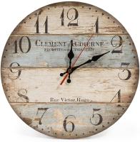 Home 12 Inch Silent Vintage Wooden Round Wall Clocks Arabic Numerals Vintage Rustic Chic Decor Mechanic Wall Clock Living Room