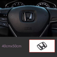 1ชิ้น40mmX50mm พลาสติก ABS พวงมาลัยสำหรับ Honda HR-V Fit Accord Civic Brio Mobilio Vezel XR-V Spirior รถพวงมาลัยสัญลักษณ์ตกแต่งอุปกรณ์เสริม