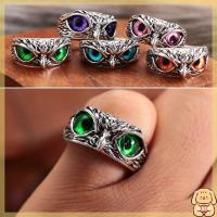 XERTRY คู่รัก Jewelry Retro Animal Style Statement Ring Owl Eye Vintage Ring Open Adjustable