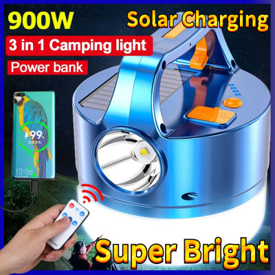 10000 Mah 900W Light Portable Solar Light USB Rechargeable Flashlight Tent Lamp Camp Lanterns Emergency for Outdoor