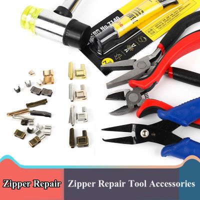 3 5 8 10 Resin/Metal Zipper Repair Kit Stopper Double Slider/Open End/Close end Zipper Stopper Repair Pliers Glue Tool Set