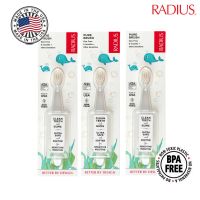 RADIUS(1 Step) Baby Toddler Pure Brush Toothbrush, Ultra Soft Brush - 3 Pack in Clear, BPA Free and ADA Accepted, Designed for Delicate Teeth and G