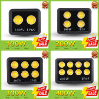 โคมไฟแอลอีดีสปอตไลท์ 400W 300W 200W 100W แสงสีขาว/สีวอร์ม โคมไฟกลางแจ้ง COB Floodlight 220V Spotlight IP65 โคมไฟสวน LED กลางแจ้งกันน้ำที่ทันสมัย Spotlight