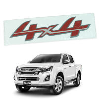 สติ๊กเกอร์  4x4  กว้าง 9.5cm. ยาว 36cm. สีแดง-เทา 2 ชิ้น  Isuzu D-max 1.9 อีซูซุ ดีแมกซ์ ปี  2016 2017 2 ประตู 4 ประตู ดีแม็ก ดีแม็ค  สินค้าราคาถูก คุณภาพดี  Sticker