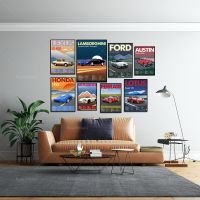 Retro Car Canvas Art Print-ตกแต่งผนังวินเทจสำหรับห้องนั่งเล่น-โปสเตอร์สไตล์ Cuadros