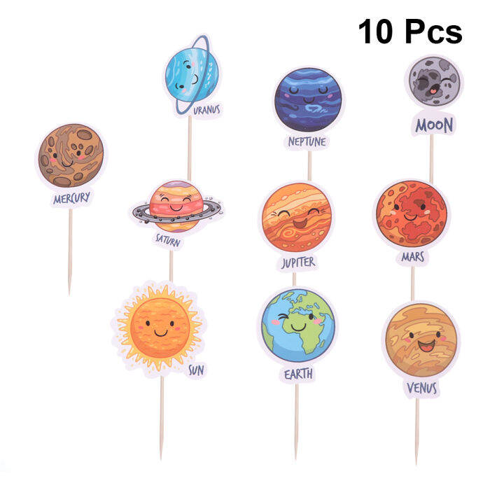 10pcs-planet-space-theme-เค้ก-topper-ผลไม้สร้างสรรค์-cupcake-picks-party-supplies-เค้ก-picks-topper-เค้ก-toppers-ตกแต่ง