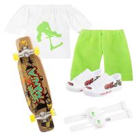 Mini Skateboards Finger Skateboard Finger Toys Pack Gifts Kids With Finger Pants Finger T-shirt Scooter Finger Shoes Knee Pad