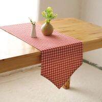 Japanese Style Simple Cotton Linen Table Runner Lattice Floral Pattern Table Runners TV Shoes Cabinet Cover Bed Flag Tail Towel