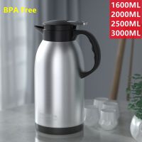 1600/2000/3000ML รักษาความร้อนด้วยสแตนเลสขวดใส่กาแฟผนังสองชั้นสุญญากาศกระติกน้ำชาห้องครัว