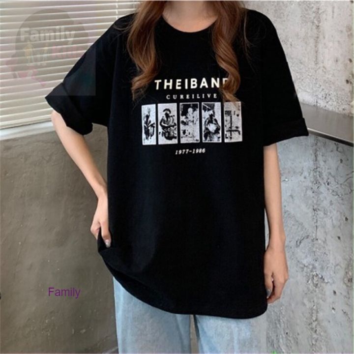 fam-เสื้อยืดวินเทจ-oversize-ลายเท่ๆใส่ได้ทั้งชายหญิงสกรีนลาย-the-band-a47