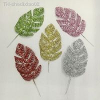 ☬□☏ 20pcs 35cm Artificial Glitter Monstera Branch Arrangement Wedding Garden Decoration