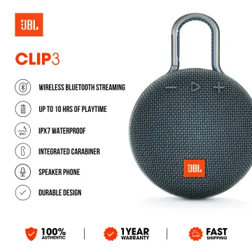 JBL Clip 3 Waterproof Portable Bluetooth Speaker Black
