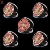 5PCS American Fire Rescue Service People USA Metal Firefighters Challenge Commemorative Coin Collection Value