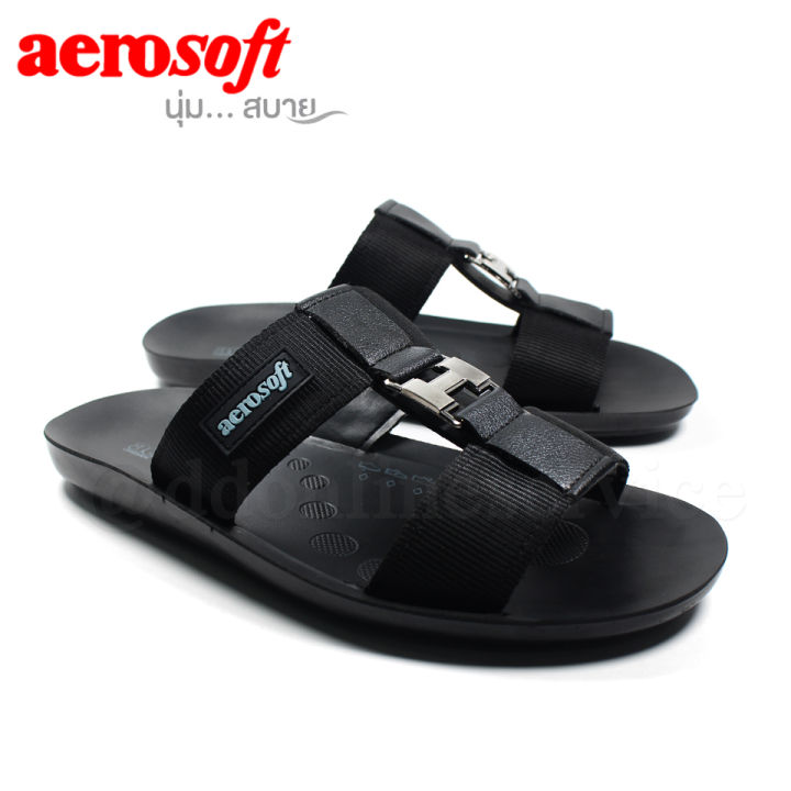 aerosoft-รุ่น-mg-9009-สีดำ-รองเท้าแตะ-รองเท้าแฟชั่น-รองเท้าสวมผู้ชาย-รองเท้าผู้ชายราคาถูก-รองเท้าผู้ชายสีดำ-รองเท้าแอโร่ซอฟ-2-เส้น