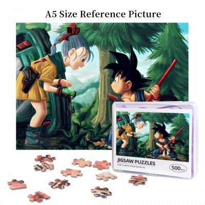 Dragon Ball Bulma And Goku Wooden Jigsaw Puzzle 500 Pieces Educational Toy Painting Art Decor Decompression toys 500pcs