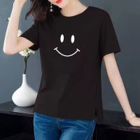 COD DSFDGDFFGHH Korean Large Size Womens Pure Cotton T-shirt Female Slid color Short Sleeve Loose Plus Size half Sleeve simple Tops